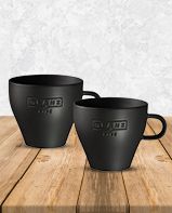 זוג כוסות קפוצ'ינו מחרס עם ידית 330 מ"ל